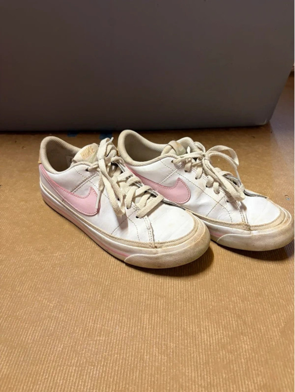 Girls Pink & White Nike Shoes
